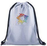 Embroidery Mélange Drawstring Gym Bag With Quick-Access Pocket - Mato & Hash
