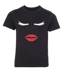 Eyelashes & Lips Kids T Shirts