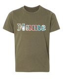 Fireworks Text Custom Name Kids 4th of July T Shirts