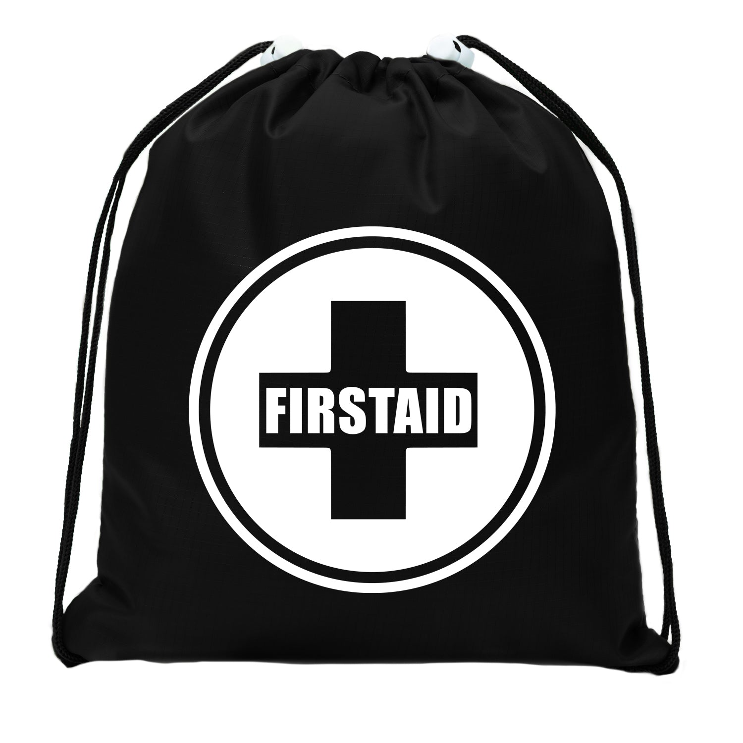 First Aid Symbol - Circle - Mini Polyester Drawstring Bag - Mato & Hash