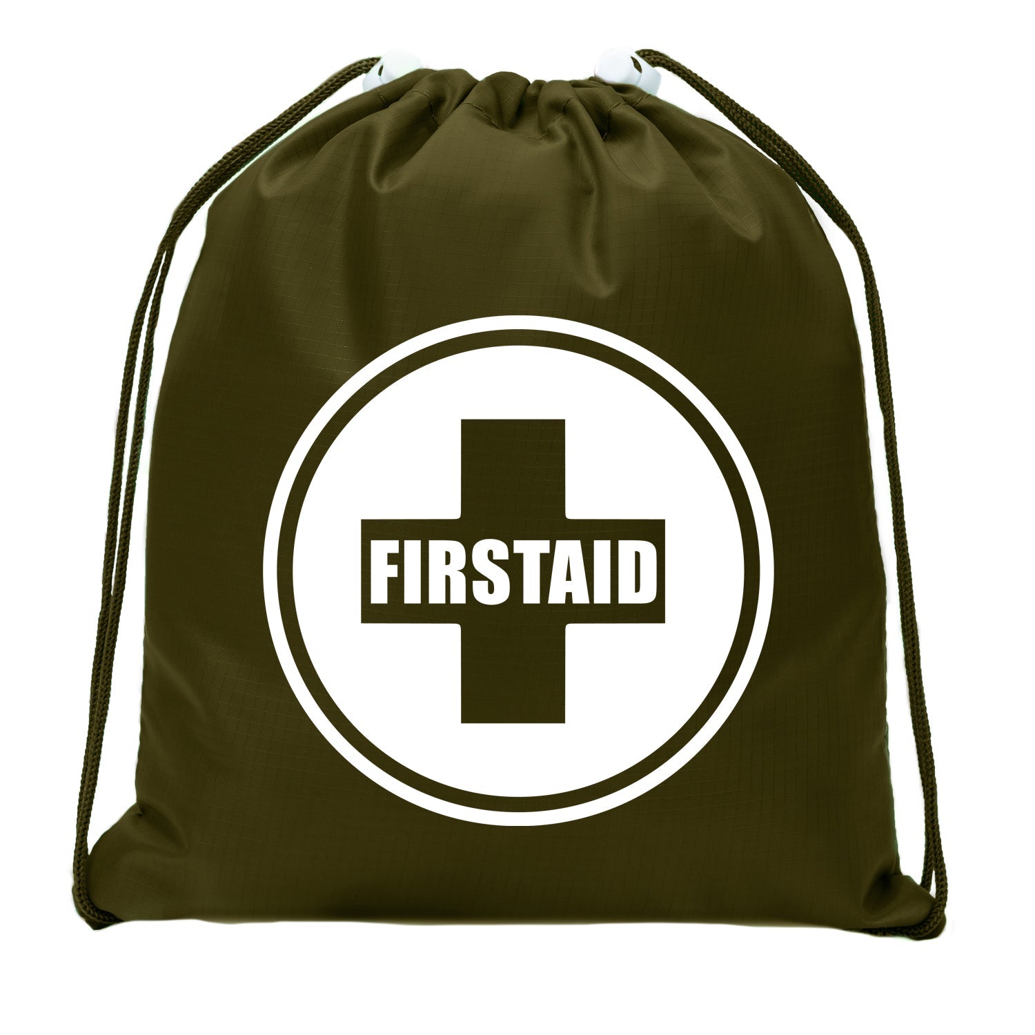First Aid Symbol - Circle - Mini Polyester Drawstring Bag - Mato & Hash