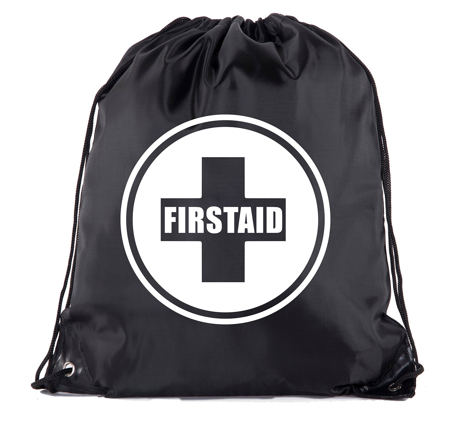 First Aid Symbol - Circle - Polyester Drawstring Bag - Mato & Hash