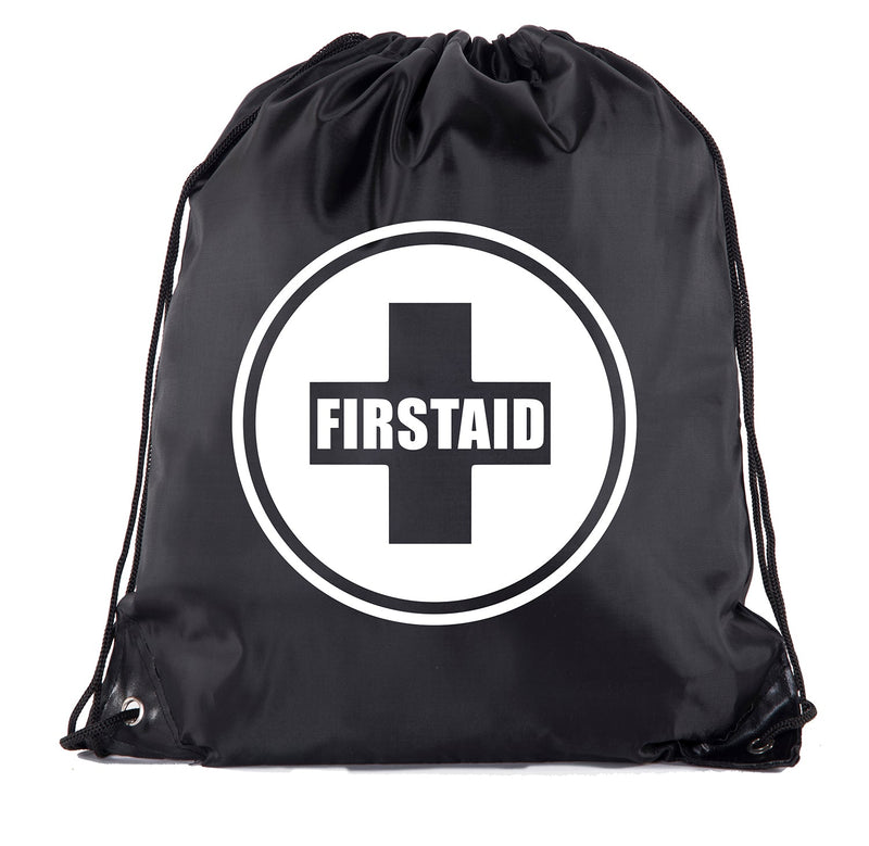 First Aid Symbol - Circle - Polyester Drawstring Bag - Mato & Hash