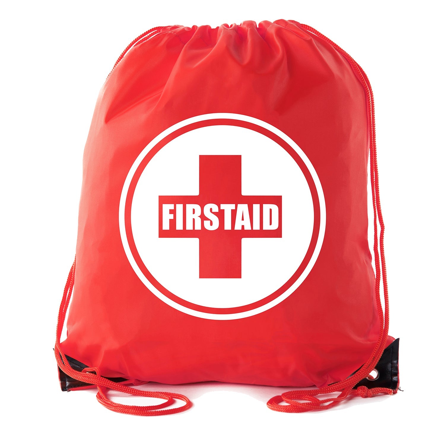 First Aid Symbol - Circle - Polyester Drawstring Bag - Mato & Hash