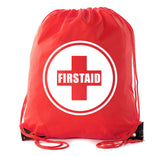 First Aid Symbol - Circle - Polyester Drawstring Bag - Mato & Hash