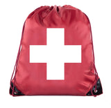 First Aid Symbol Polyester Drawstring Bag - Mato & Hash