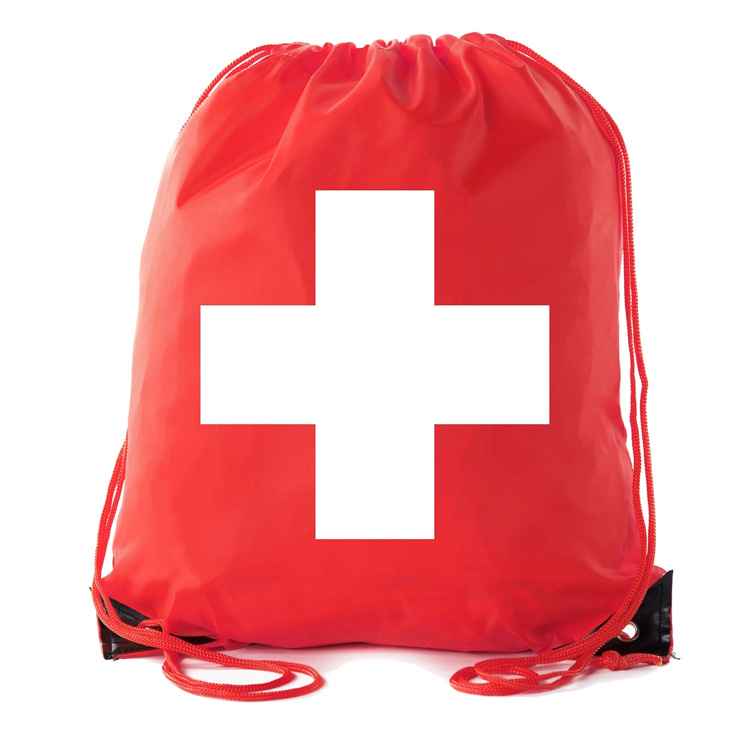 First Aid Symbol Polyester Drawstring Bag - Mato & Hash