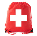 First Aid Symbol Polyester Drawstring Bag - Mato & Hash