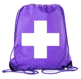 First Aid Symbol Polyester Drawstring Bag - Mato & Hash