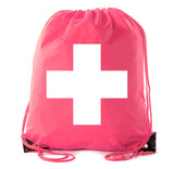 First Aid Symbol Polyester Drawstring Bag - Mato & Hash