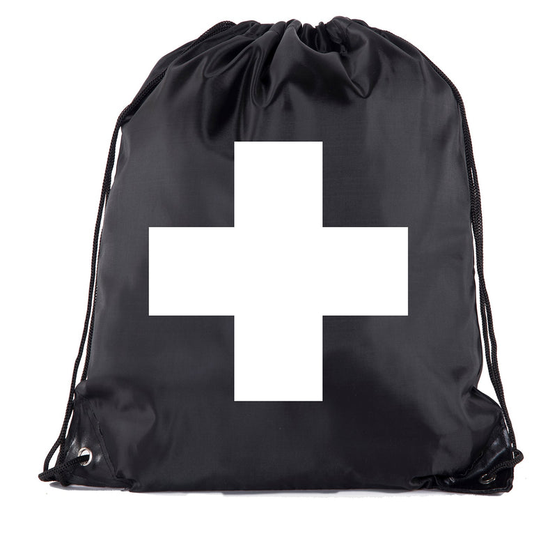 First Aid Symbol Polyester Drawstring Bag - Mato & Hash
