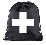 First Aid Symbol Polyester Drawstring Bag - Mato & Hash