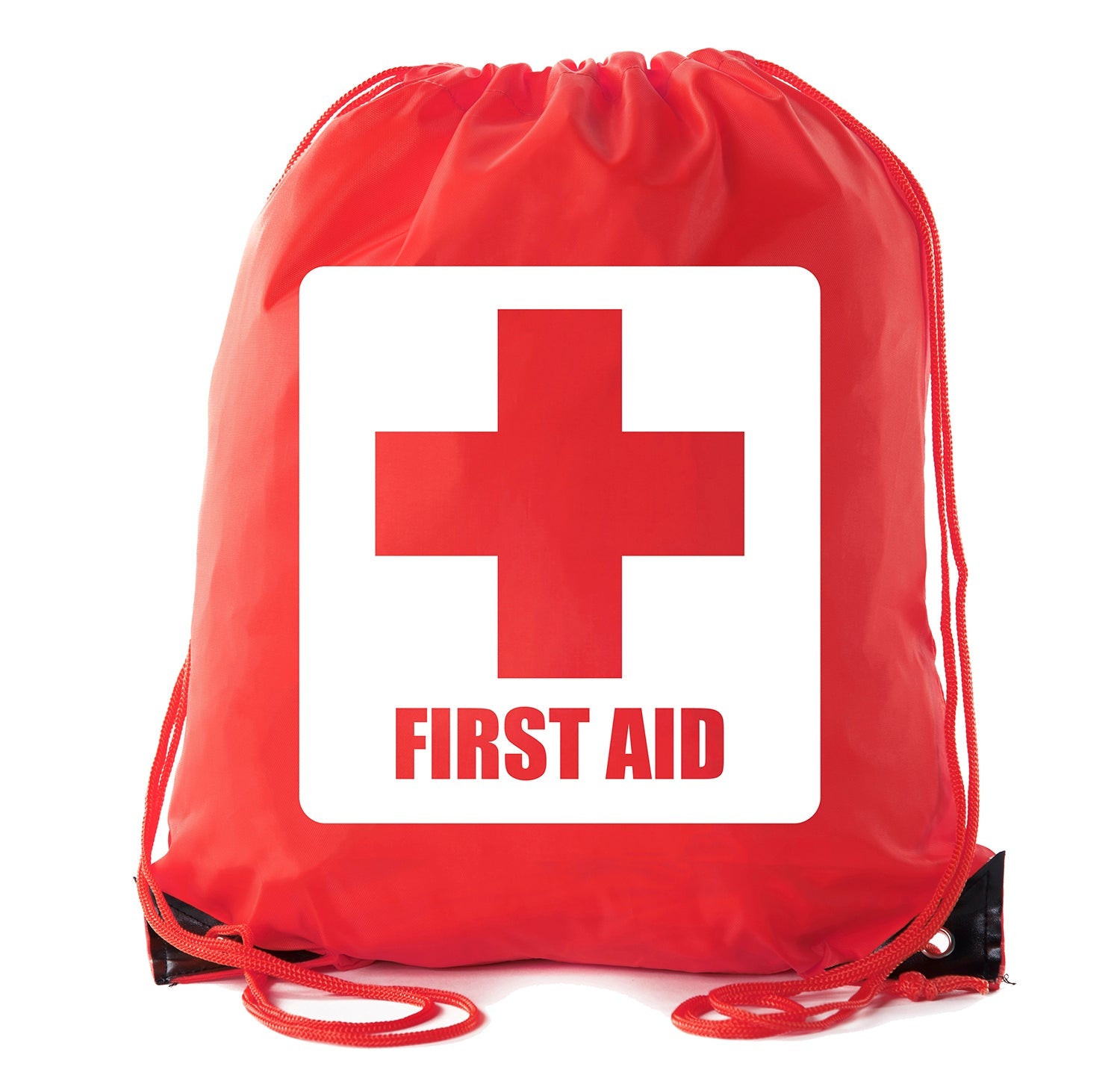 First Aid Symbol - Square - Polyester Drawstring Bag - Mato & Hash