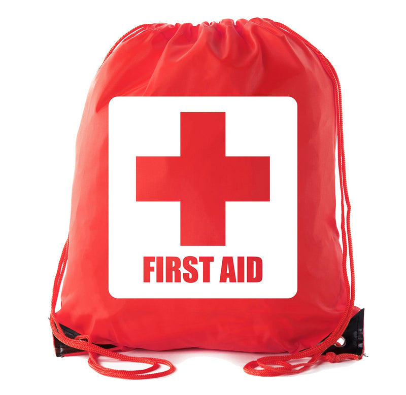 First Aid Symbol - Square - Polyester Drawstring Bag - Mato & Hash