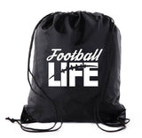 Football Life Polyester Drawstring Bag