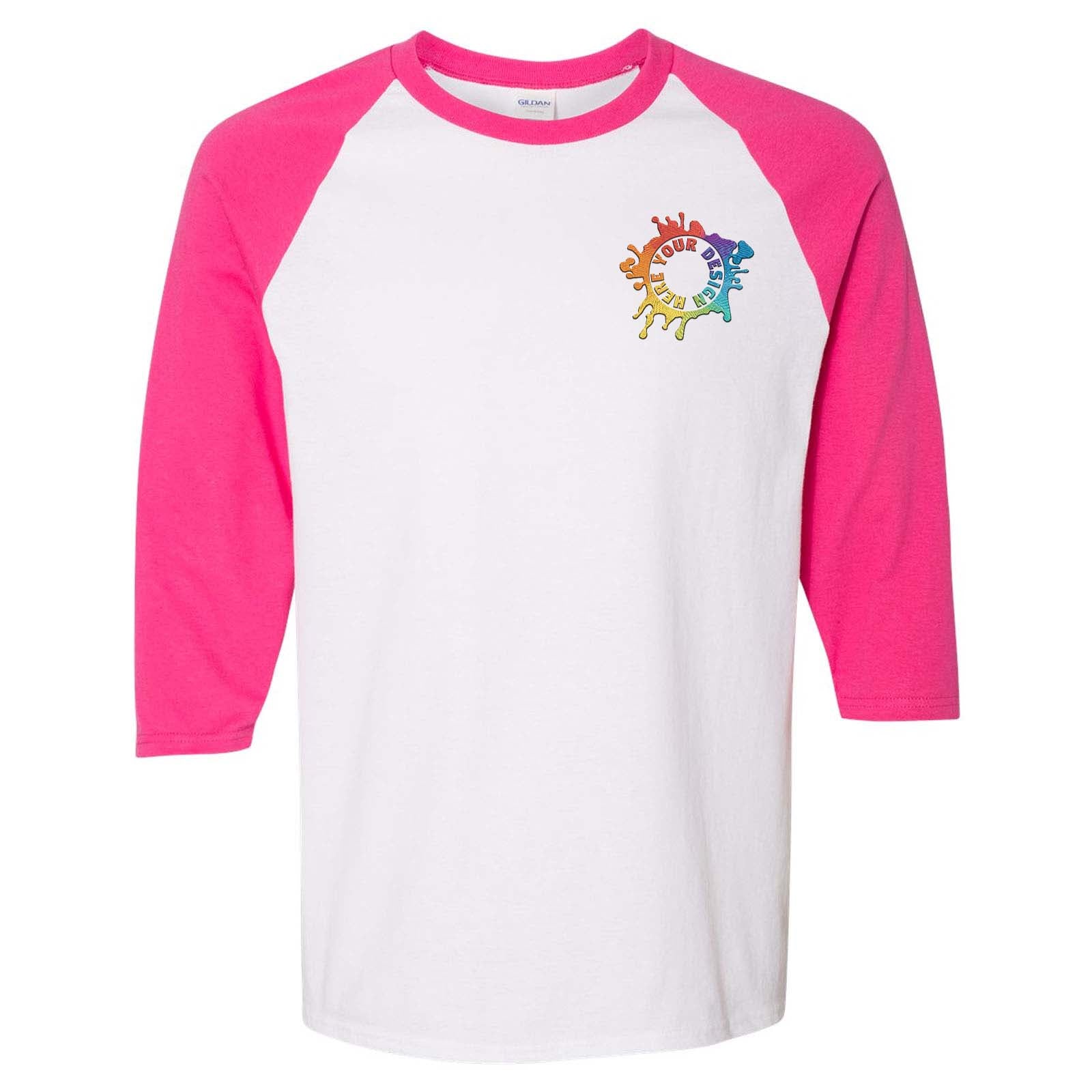 Gildan Heavy Cotton™ Raglan Three-Quarter Sleeve T-Shirt Embroidery - Mato & Hash