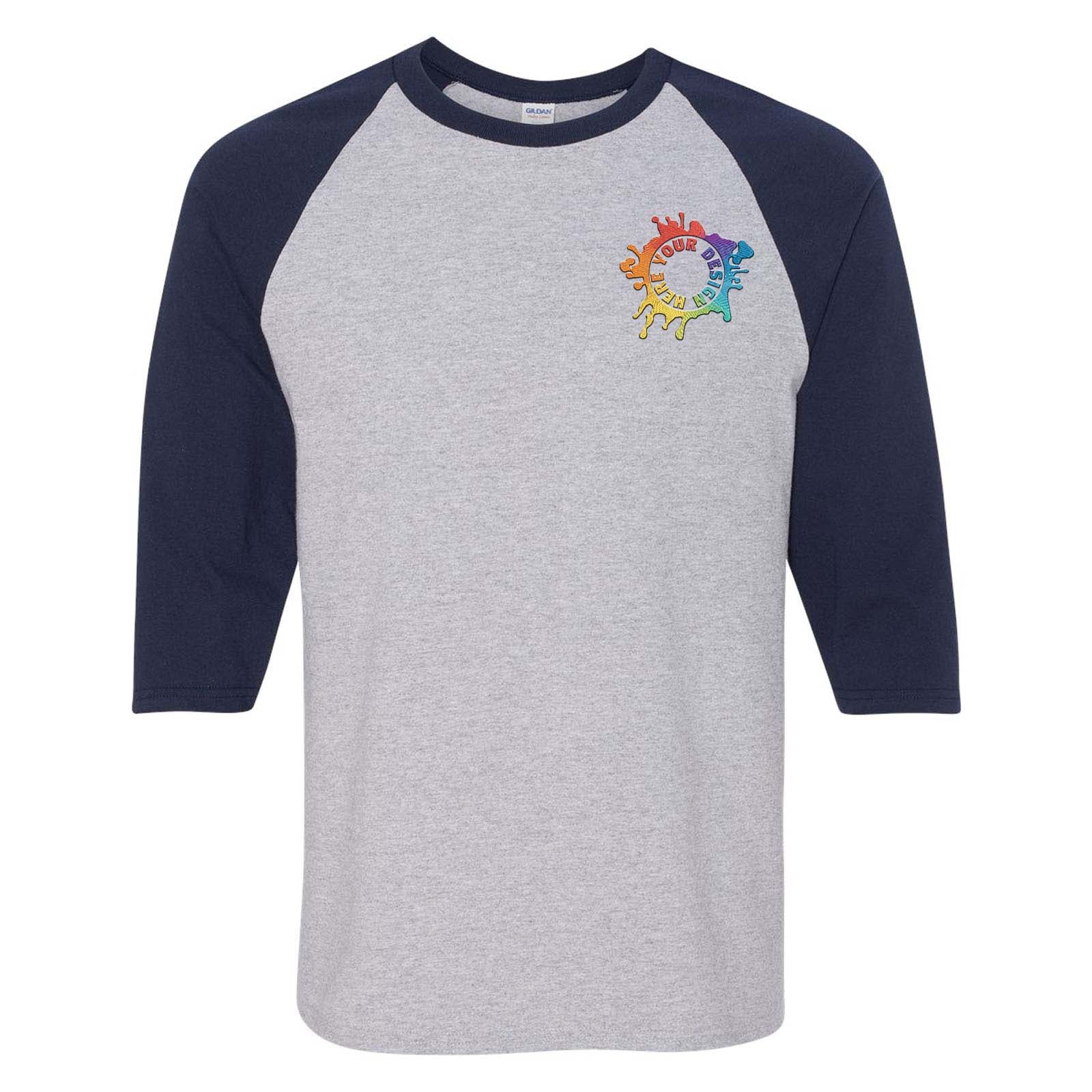 Gildan Heavy Cotton™ Raglan Three-Quarter Sleeve T-Shirt Embroidery - Mato & Hash
