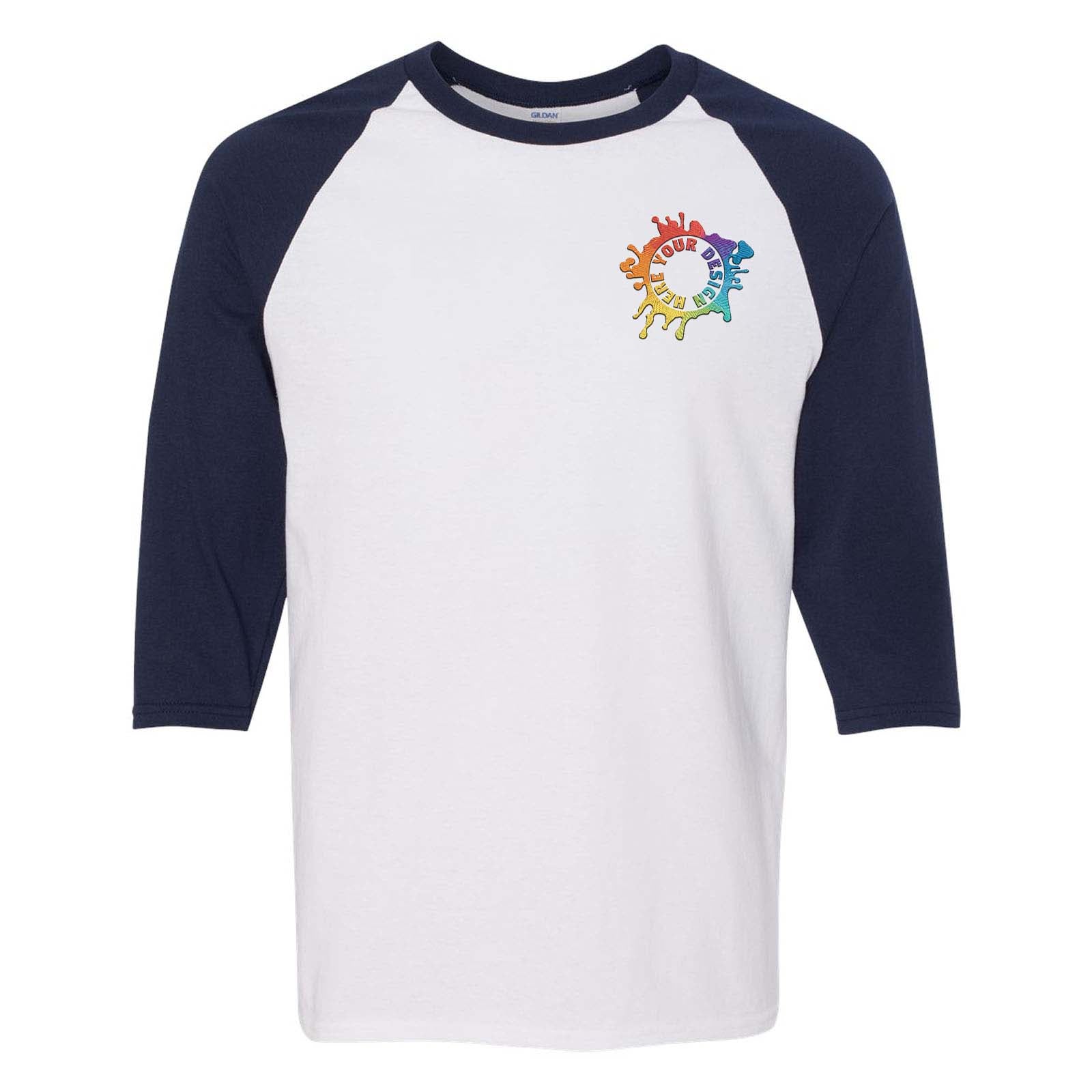 Gildan Heavy Cotton™ Raglan Three-Quarter Sleeve T-Shirt Embroidery - Mato & Hash
