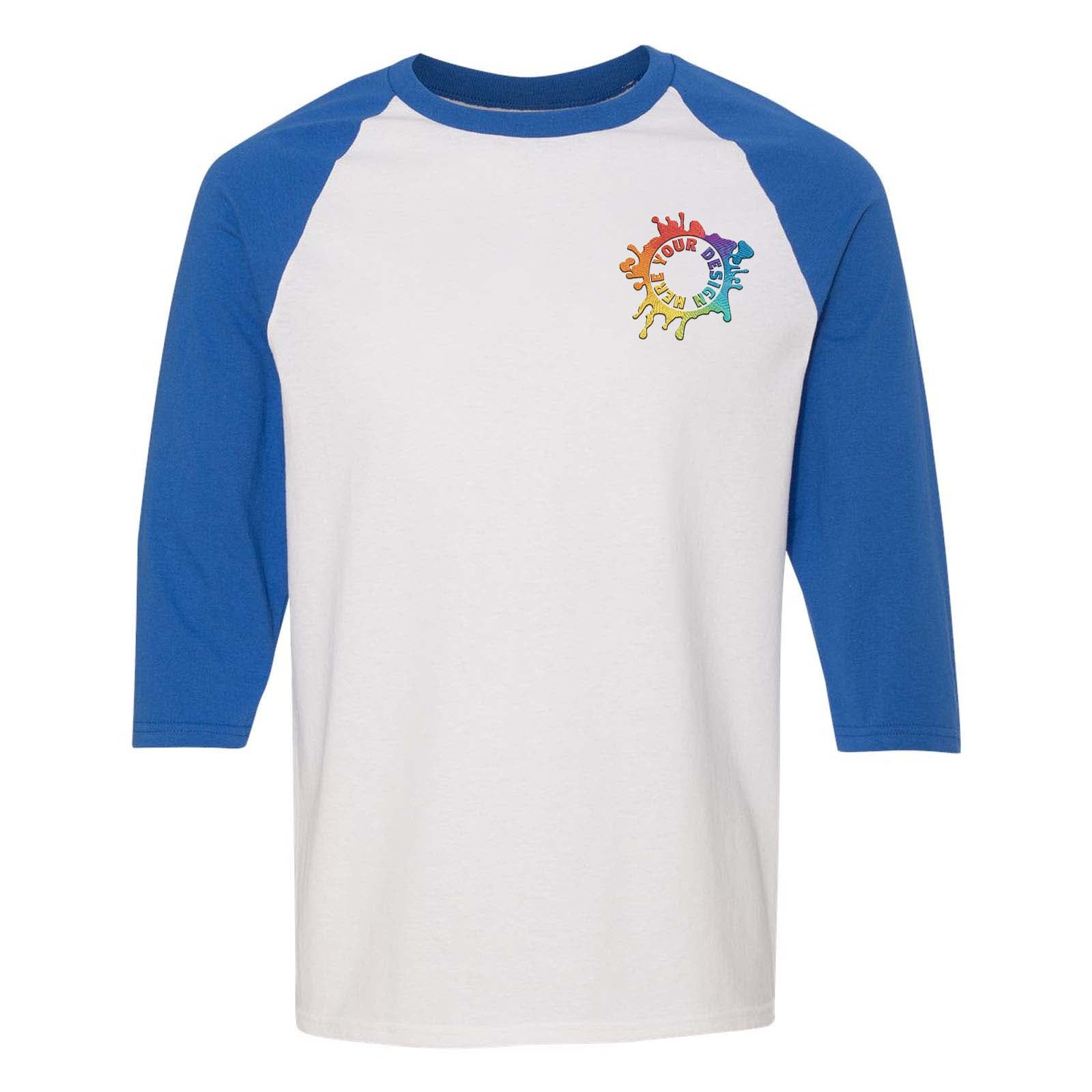 Gildan Heavy Cotton™ Raglan Three-Quarter Sleeve T-Shirt Embroidery - Mato & Hash