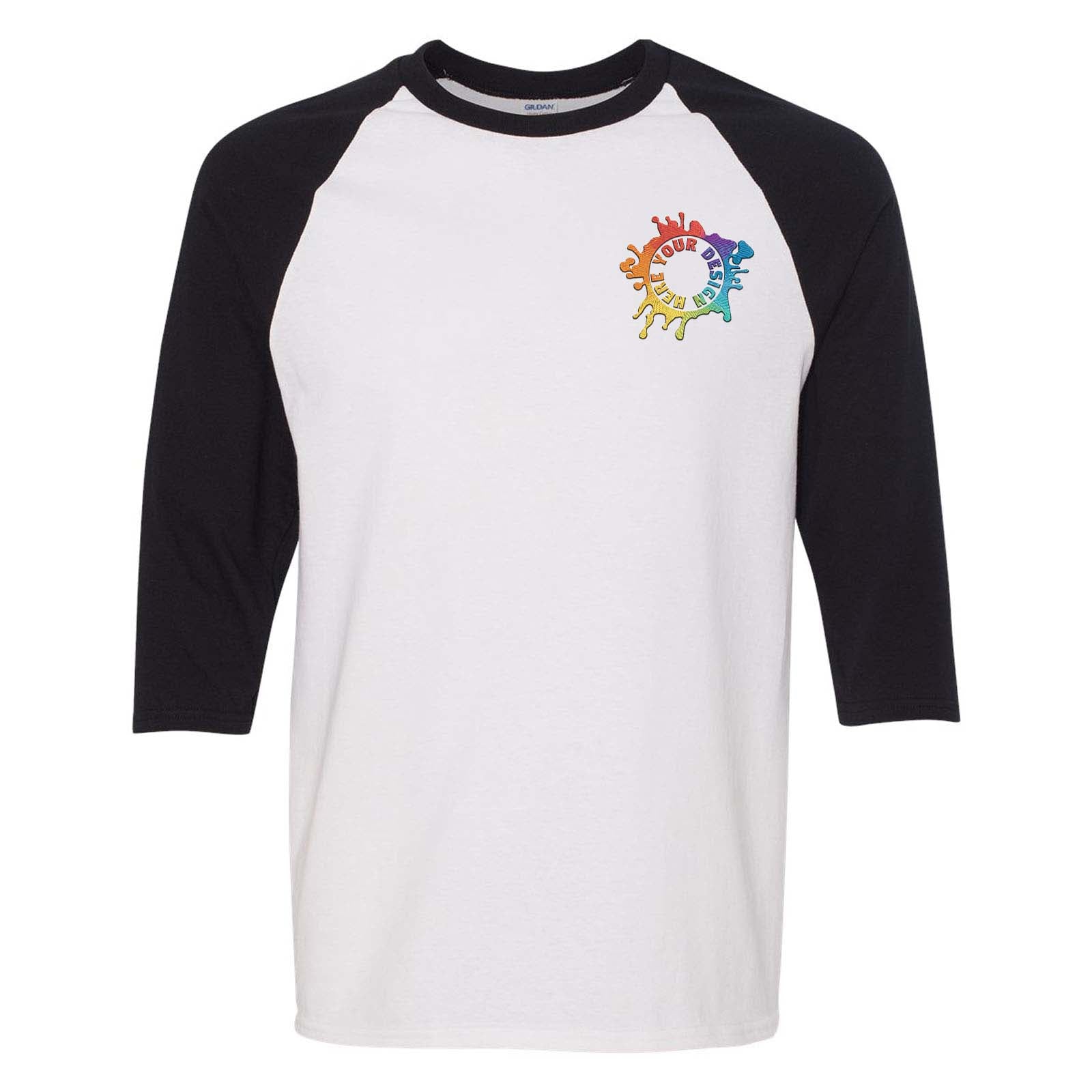 Gildan Heavy Cotton™ Raglan Three-Quarter Sleeve T-Shirt Embroidery - Mato & Hash