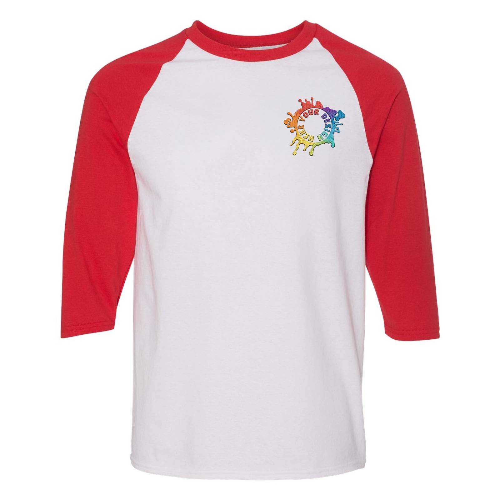 Gildan Heavy Cotton™ Raglan Three-Quarter Sleeve T-Shirt Embroidery - Mato & Hash