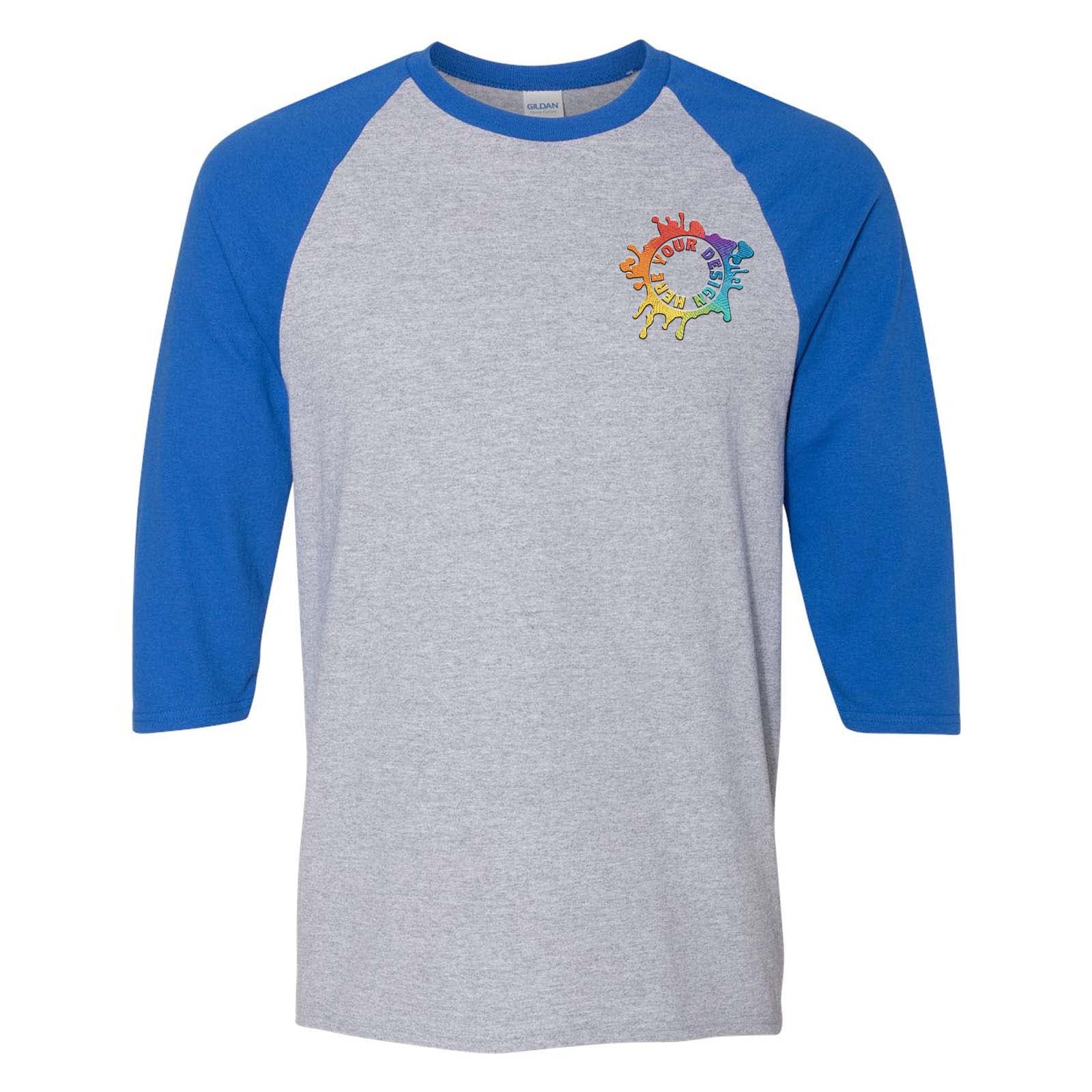 Gildan Heavy Cotton™ Raglan Three-Quarter Sleeve T-Shirt Embroidery - Mato & Hash
