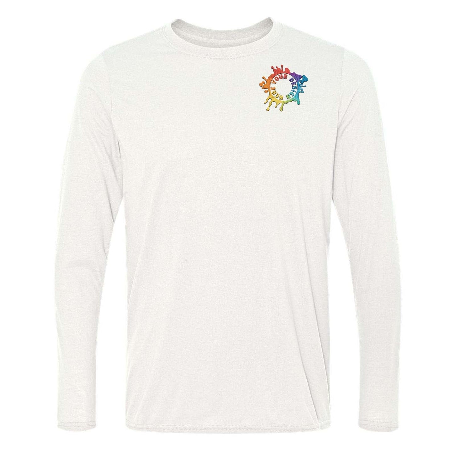 Gildan Men's Performance Polyester Long Sleeve T-Shirt Embroidery - Mato & Hash
