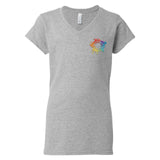 Gildan Softstyle Women's 100% Cotton V-Neck T-Shirt Embroidery - Mato & Hash