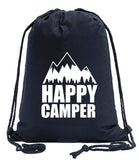 Happy Camper Cotton Drawstring Bag