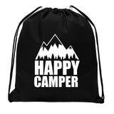 Happy Camper Mini Polyester Drawstring Bag