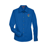 Harriton Ladies' Easy Blend™ Long-Sleeve Twill Shirt with Stain-Release Embroidery - Mato & Hash
