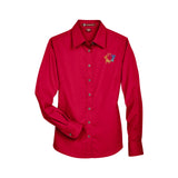 Harriton Ladies' Easy Blend™ Long-Sleeve Twill Shirt with Stain-Release Embroidery - Mato & Hash