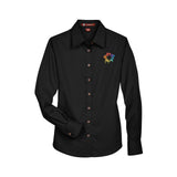 Harriton Ladies' Easy Blend™ Long-Sleeve Twill Shirt with Stain-Release Embroidery - Mato & Hash