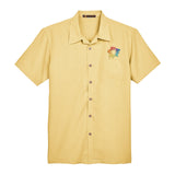 Harriton Men's Barbados Textured Camp Shirt Embroidery - Mato & Hash