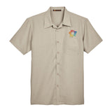 Harriton Men's Barbados Textured Camp Shirt Embroidery - Mato & Hash