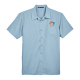 Harriton Men's Barbados Textured Camp Shirt Embroidery - Mato & Hash