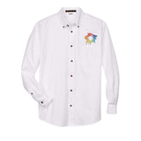 Harriton Men's Easy Blend™ Long-Sleeve Twill Shirt with Stain-Release Embroidery - Mato & Hash