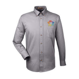Harriton Men's Easy Blend™ Long-Sleeve Twill Shirt with Stain-Release Embroidery - Mato & Hash