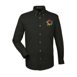 Harriton Men's Easy Blend™ Long-Sleeve Twill Shirt with Stain-Release Embroidery