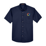 Harriton Men's Easy Blend™ Short-Sleeve Twill Shirt with Stain-Release Embroidery - Mato & Hash