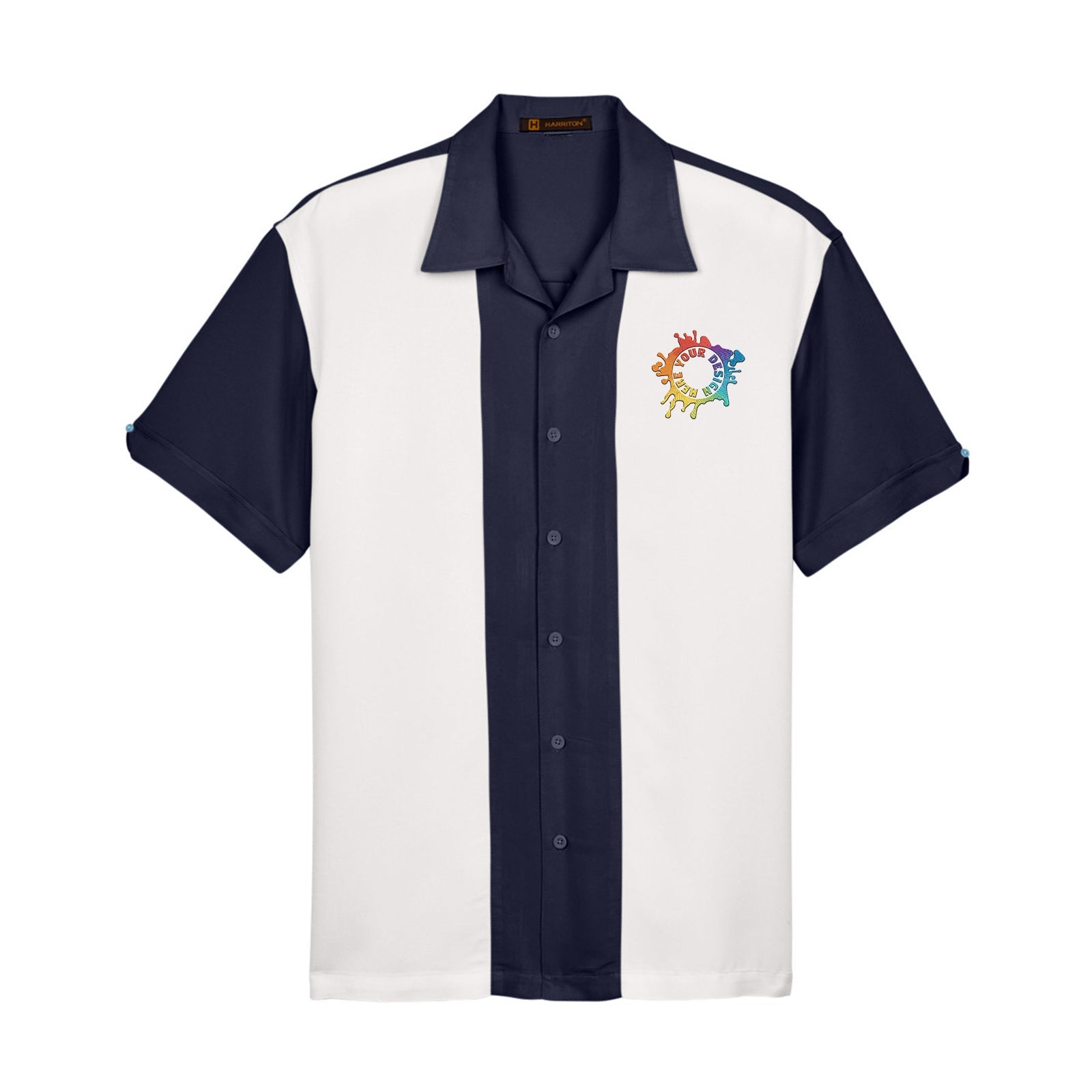 Harriton Men's Two-Tone Bahama Cord Camp Shirt Embroidery - Mato & Hash