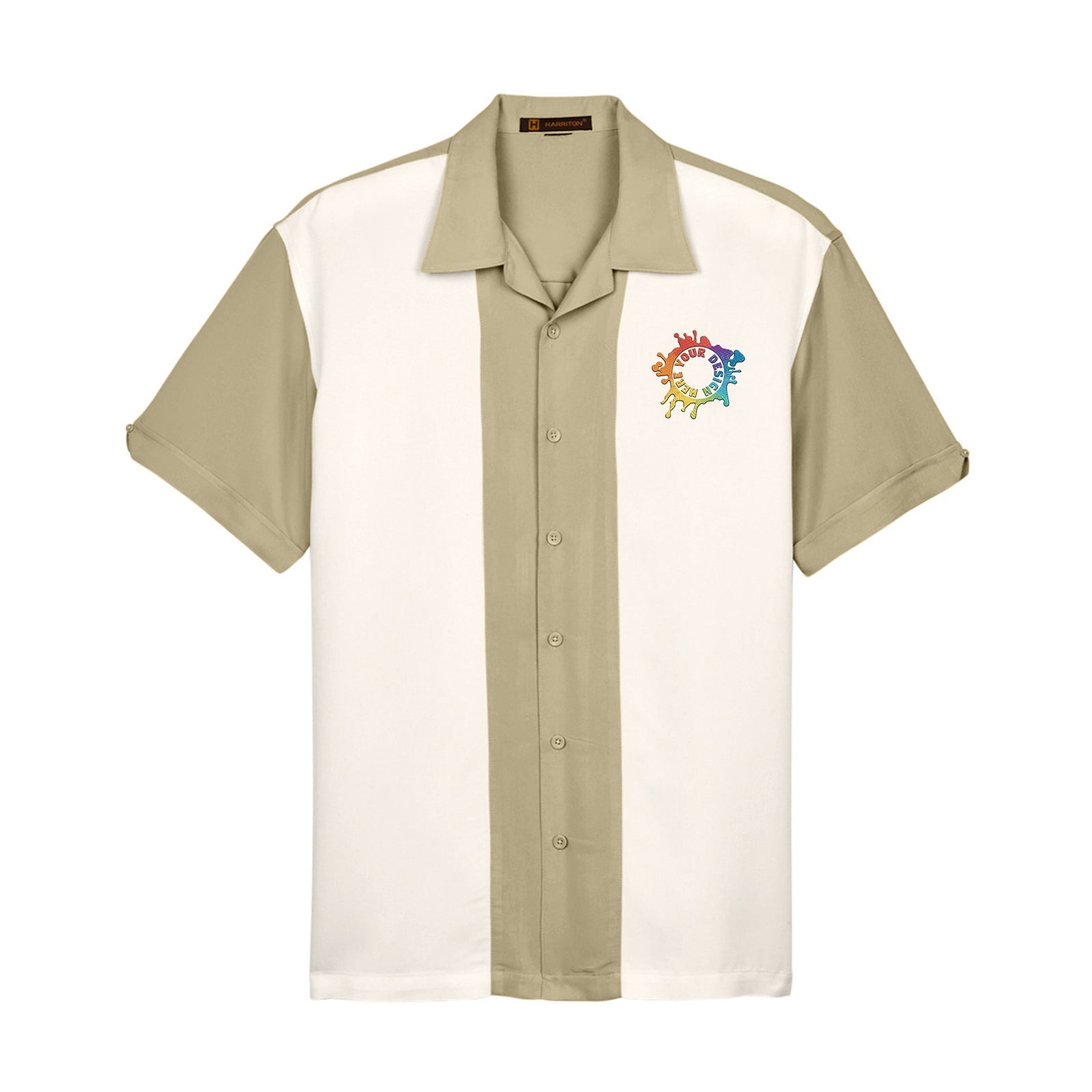 Harriton Men's Two-Tone Bahama Cord Camp Shirt Embroidery - Mato & Hash