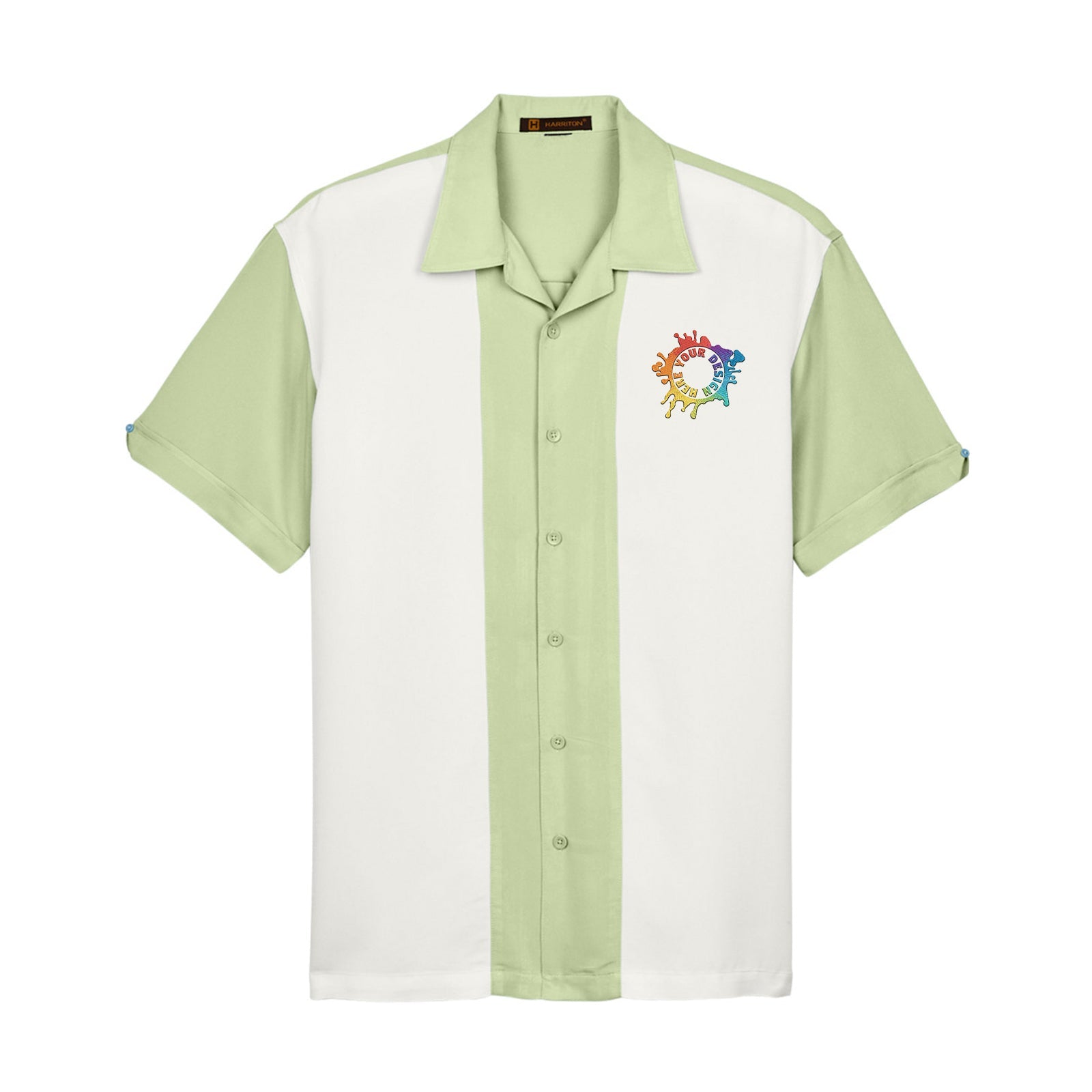 Harriton Men's Two-Tone Bahama Cord Camp Shirt Embroidery - Mato & Hash