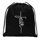 Have Faith Mini Polyester Drawstring Bag