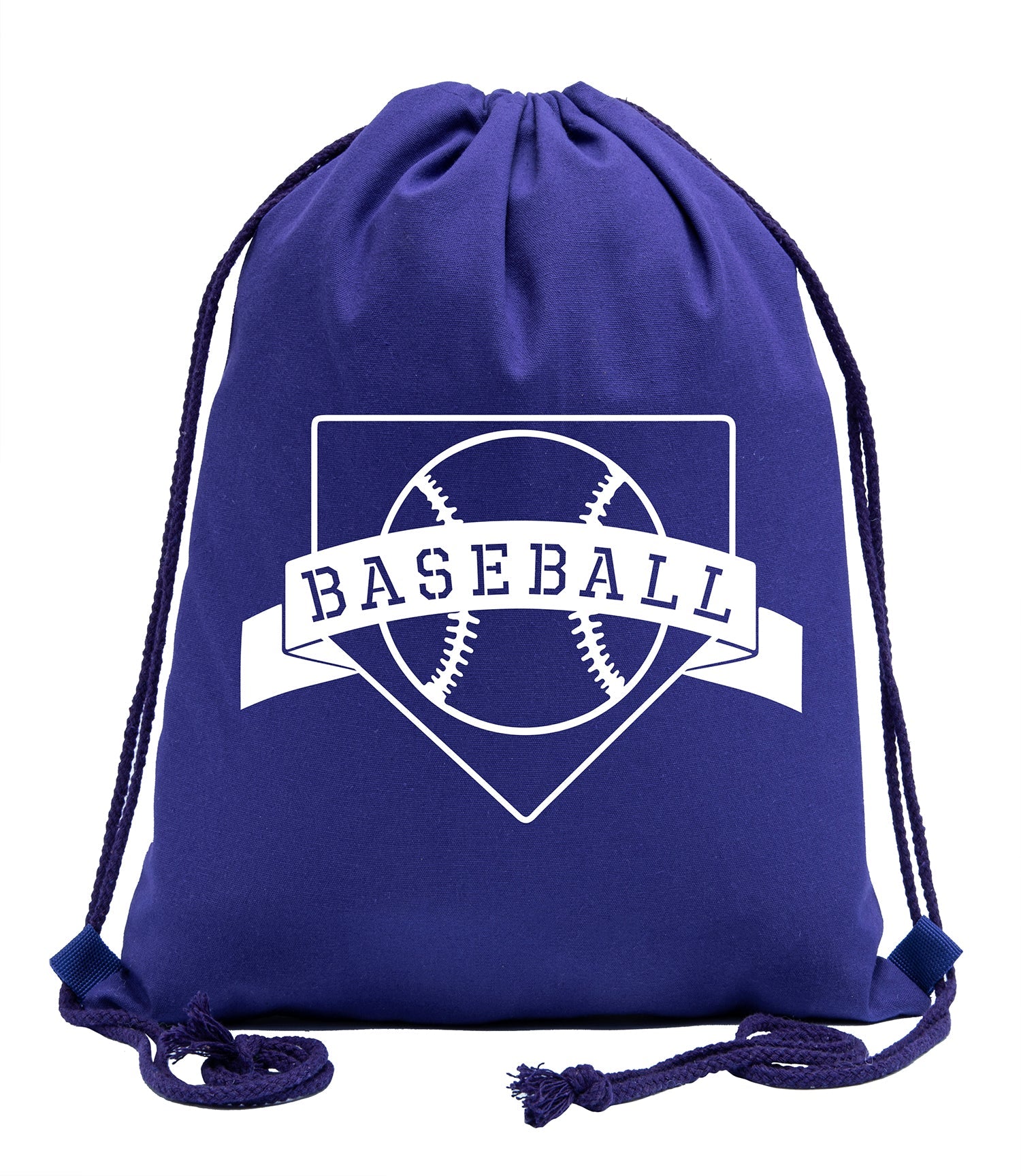 Home Plate Baseball Cotton Drawstring Bag - Mato & Hash