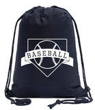 Home Plate Baseball Cotton Drawstring Bag