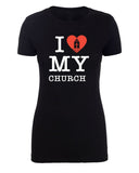 I Heart My Church Womens Christian T Shirts