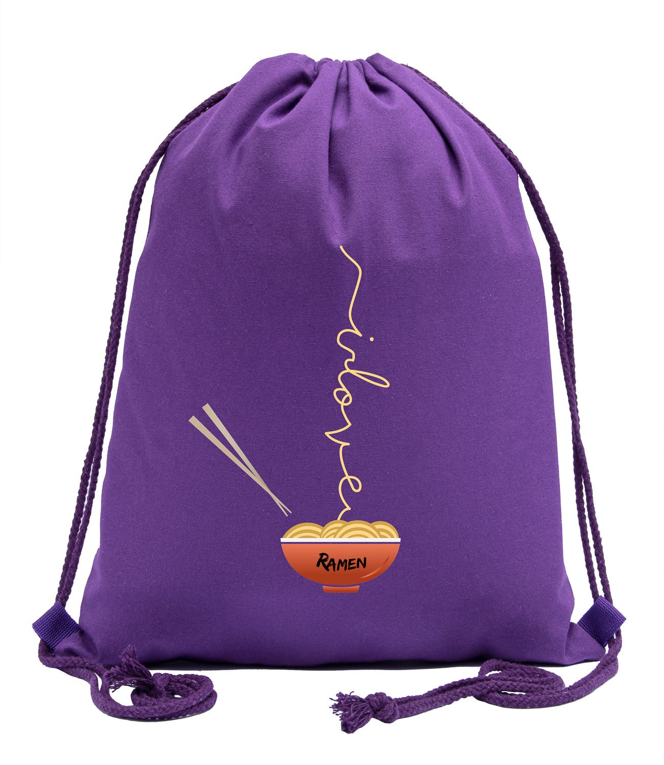 I Love Ramen Cotton Drawstring Bag - Mato & Hash