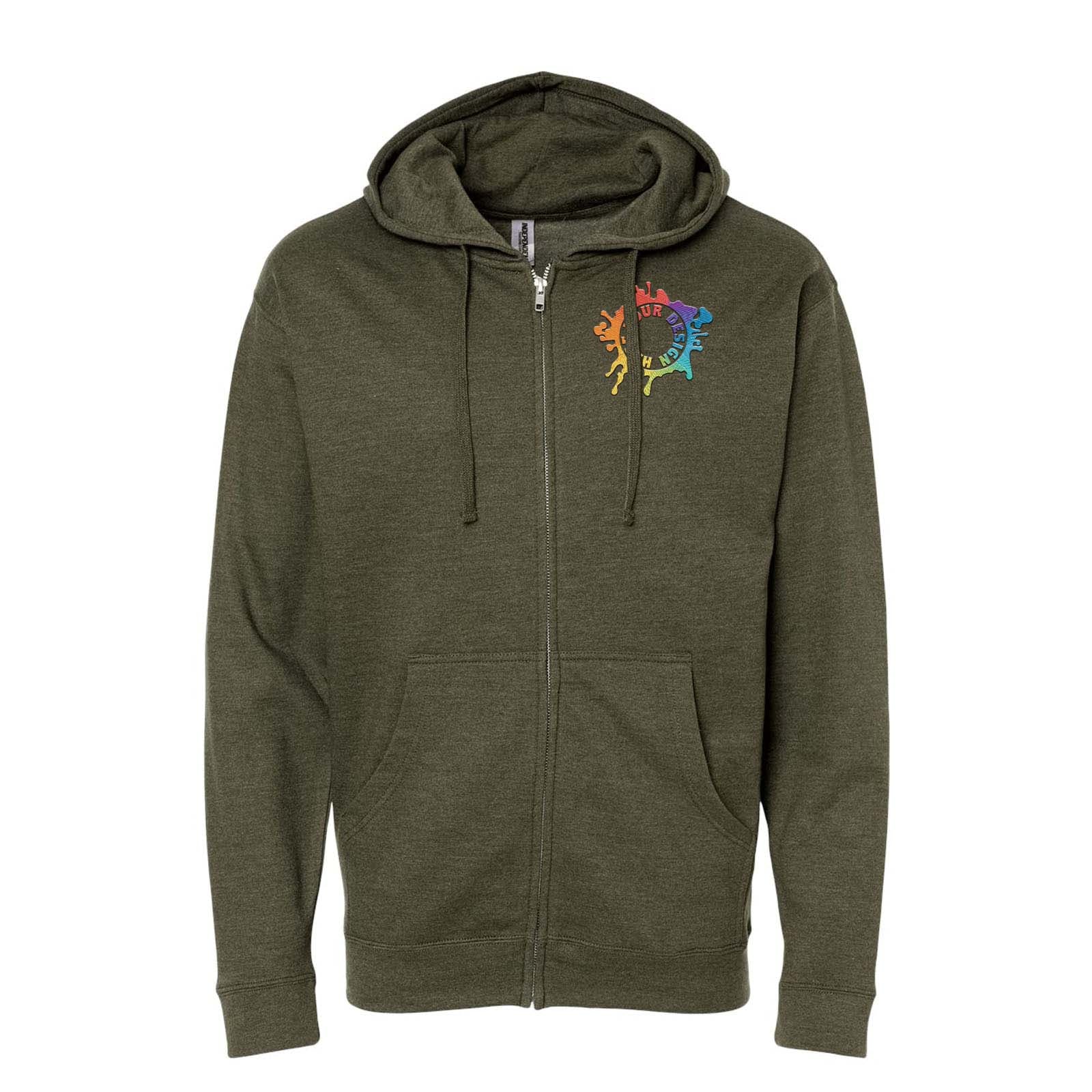 Independent Trading Co. Midweight Full-Zip Hooded Sweatshirt Embroidery - Mato & Hash