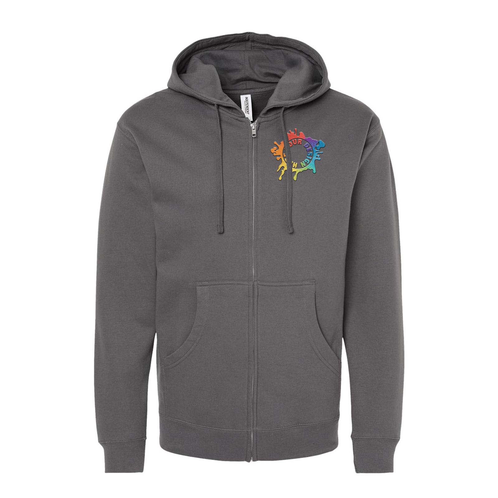 Independent Trading Co. Midweight Full-Zip Hooded Sweatshirt Embroidery - Mato & Hash
